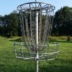 disc golf basket summer